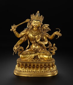 15th century Ming Dynasty gilt bronze seated Buddha statue