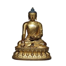 Ming dynasty, gilt bronze seated Buddha