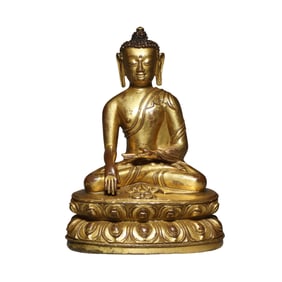 Ming dynasty, gilt bronze seated Buddha