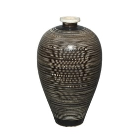 10th-12th century Northern Song Dynasty Cizhou ware plum vase with jumping knife pattern