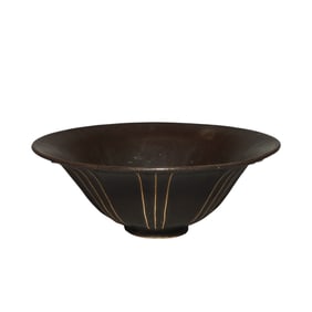 10th-12th century Northern Song Dynasty Cizhou ware line bamboo hat bowl