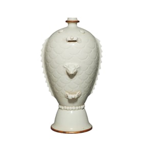 ding ware White porcelain goldfish bottle, Northern Song Dynasty, 10th to 12th centuries