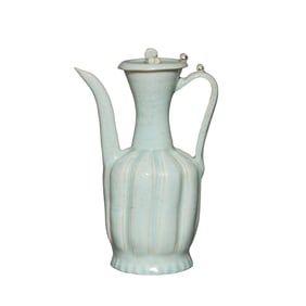 12th-13th century Southern Song Dynasty Hutian ware celadon-glazed melon-edge ewer