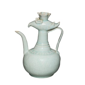 12th-13th century celadon-glazed phoenix-headed pot from Hutian ware, Southern Song Dynasty