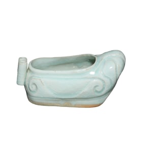 12th-13th century celadon-glazed shoes from Hutian ware, Southern Song Dynasty