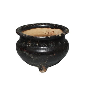 Black-glazed three-legged furnace from Jizhou ware, Southern Song Dynasty, 12th to 13th century