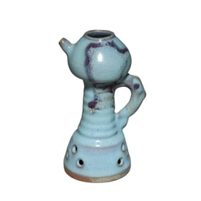 10th to the 13th century a sky-blue glaze hanging red lampstand from the Jun ware, Song Dynasty