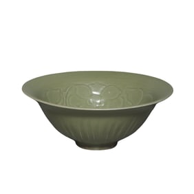 10th-12th century Northern Song Dynasty Yaozhou ware celadon flower pattern bowl