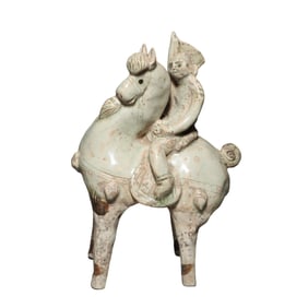 6th to the 7th century Xiangzhou ware Hu people rode horse, Sui Dynasty