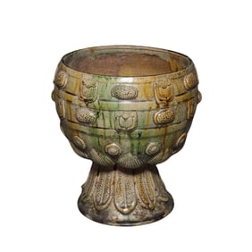 7th-10th century Tang Dynasty three-color lotus statue