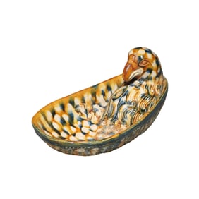 7th-10th century Tang Dynasty tricolor hanging basket parrot cup