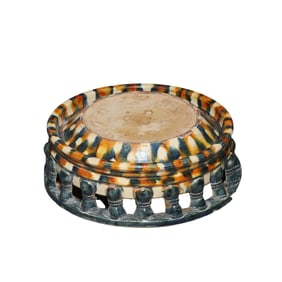 7th to the 10th century tri-colored pottery hanging basket inkstone, Tang Dynasty