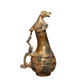 5th century BC - 3rd century BC gilt bronze bird's head single-handled kettle from the Warring