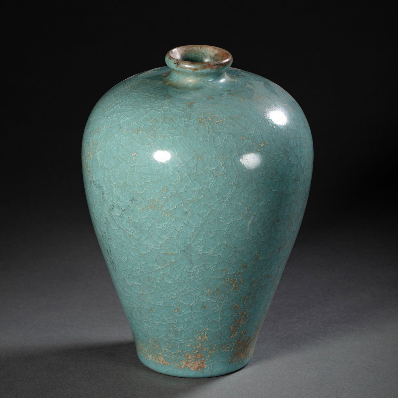 Chinese Song Dynasty Ru ware green porcelain plum bottle (1 of 9)