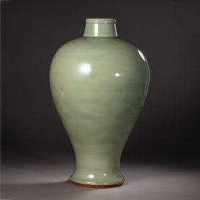 Chinese Ming Dynasty Longquan ware Green Glaze Plum Bottle