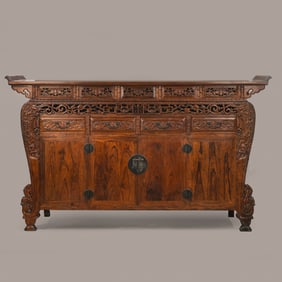 Chinese Qing Dynasty yellow Rosewood tribute table