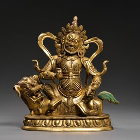 Seated bronze God of Wealth, Qing Dynasty, China