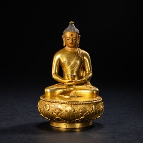 gilt Bronze Mongolian Buddha Seated Statue, ming dynasty, china