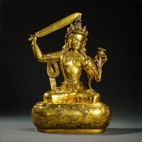 gilt bronze wehshu Buddha statue, Qing Dynasty, China