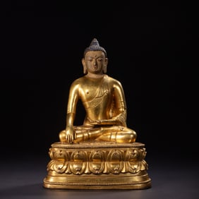 gilt Bronze Buddha Sitting Statue, Ming Dynasty, China