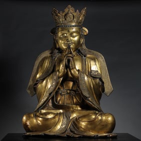 Chinese Ming Dynasty gilt bronze Buddha statue