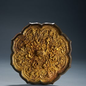 Chinese Han Dynasty gold-shell bronze mirror