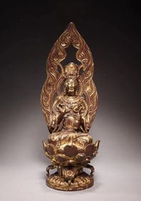Bronze gilded Buddha statue from the Liao Dynasty in China