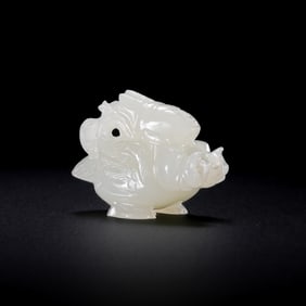 Chinese Liao Dynasty Hetian white jade flying fairy