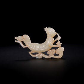 Chinese Liao Dynasty Hetian jade flying fairy
