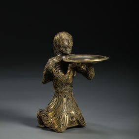 gilt bronze kneeling figures from the Han Dynasty, China