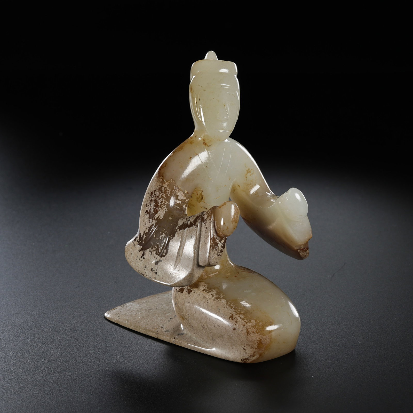 1st-3rd century, Han Dynasty jade kneeling figure (1 of 8)