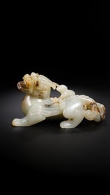 1-3 CENTURY, CHINESE HAN DYNASTY JADE AUSPICIOUS BEAST