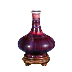 18TH CENTURY, FANCY GLAZE LONG-NECKED VASE FROM THE YONGZHENG PERIOD OF THE QING DYNASTY IN CHINA