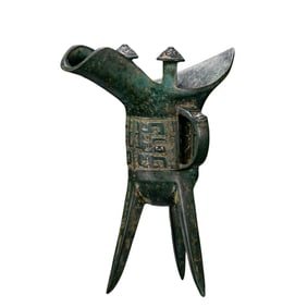 21ST CENTURY BC, SHANG AND ZHOU DYNASTY CHINA BRONZE JUE CUP