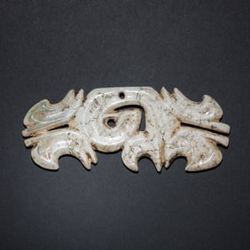 4000 BC-3000 BC, HOOK CLOUD JADE PENDANT OF HONGSHAN CULTURE OF CHINA HONGSHAN PERIOD