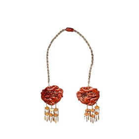 10TH-12TH CENTURY, CHINA LIAO DYNASTY GILT BEESWAX NECKLACE