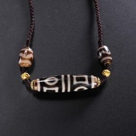 7TH-10TH CENTURY, CHINA TANG DYNASTY PURE DZI BEAD NECKLACE