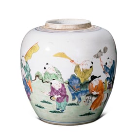 18CENTURY, CHINESE QING DYNASTY CHARACTER STORY JAR
