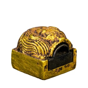 1-3CENTURY, CHINA HAN DYNASTY GOLD AND SILVER OVERPRINT