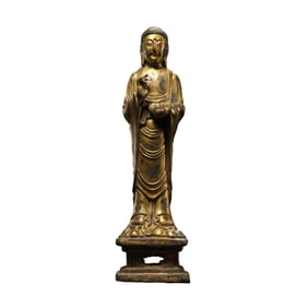 10-12A STANDING GILT-BRONZE BUDDHA STATUE FROM THE LIAO DYNASTY, CHINA