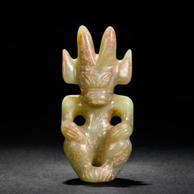 JADE SUN GOD STATUE FROM HONGSHAN CULTURE, CHINA, BEFORE MING DYNASTY