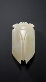 1-3CENTURY, CHINESE HAN DYNASTY WHITE JADE CICADA