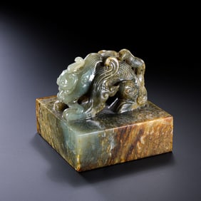 18CENTURY, CHINESE QING DYNASTY HETIAN JADE SEAL