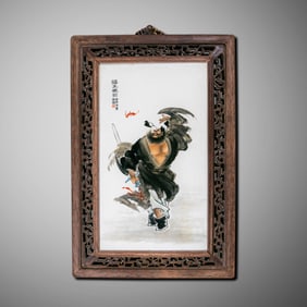 20CENTURY, PORCELAIN PANEL WITH FIGURES