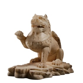 7-10CENTURY, CHINESE TANG DYNASTY WHITE MARBLE LION