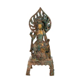 4-6A GILT-BRONZE STATUE OF A SEATED BUDDHA FROM THE NORTHERN WEI DYNASTY, CHINA, 16TH CENTURY