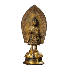 4-6A STANDING GILT-BRONZE BUDDHA STATUE FROM THE NORTHERN WEI DYNASTY, CHINA, 16TH CENTURY