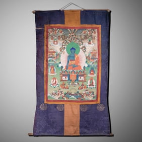 18CENTURY, CHINESE QING DYNASTY BUDDHIST THANGKA