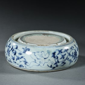 18CENTURY, BLUE AND WHITE INKSTONE, QING DYNASTY, CHINA