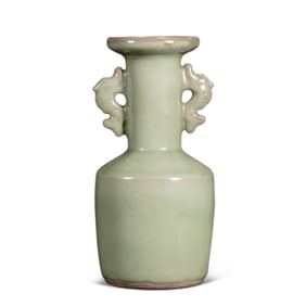 12-13CENTURY, CHINESE SOUTHERN SONG DYNASTY LONGQUAN KILN GREEN GLAZE AMPHORA